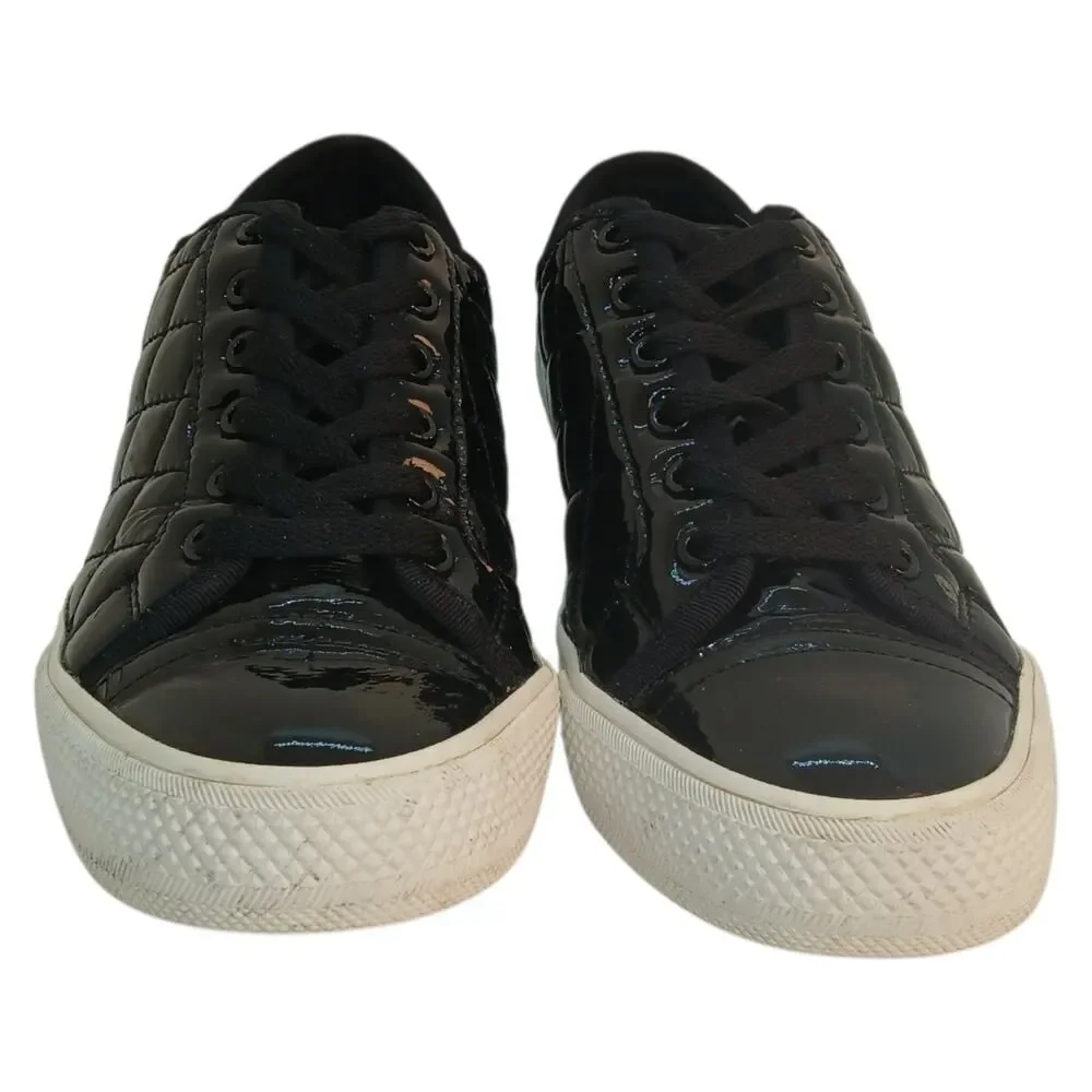 Tory Burch Womens Black Quilted Leather Fashion Sneakers - Size 6.5